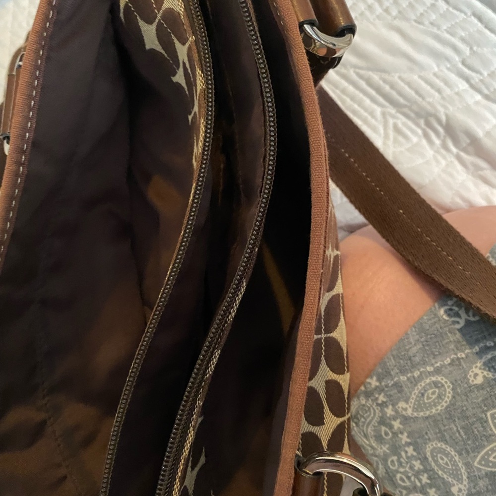 Fossil Bag Brown Tan Pattern Medium Sized - image 4